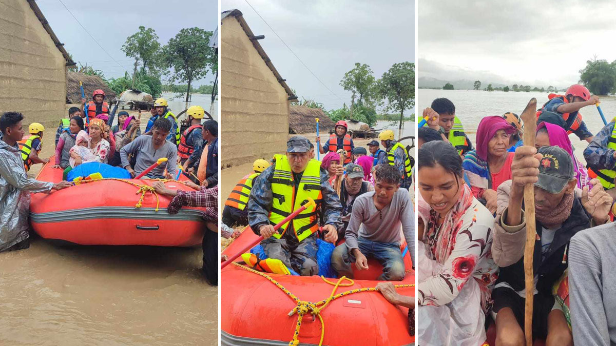 अविरल वर्षाले डुबानमा परेका २५ जनाको सशस्त्र प्रहरीद्वारा सकुशल उद्धार