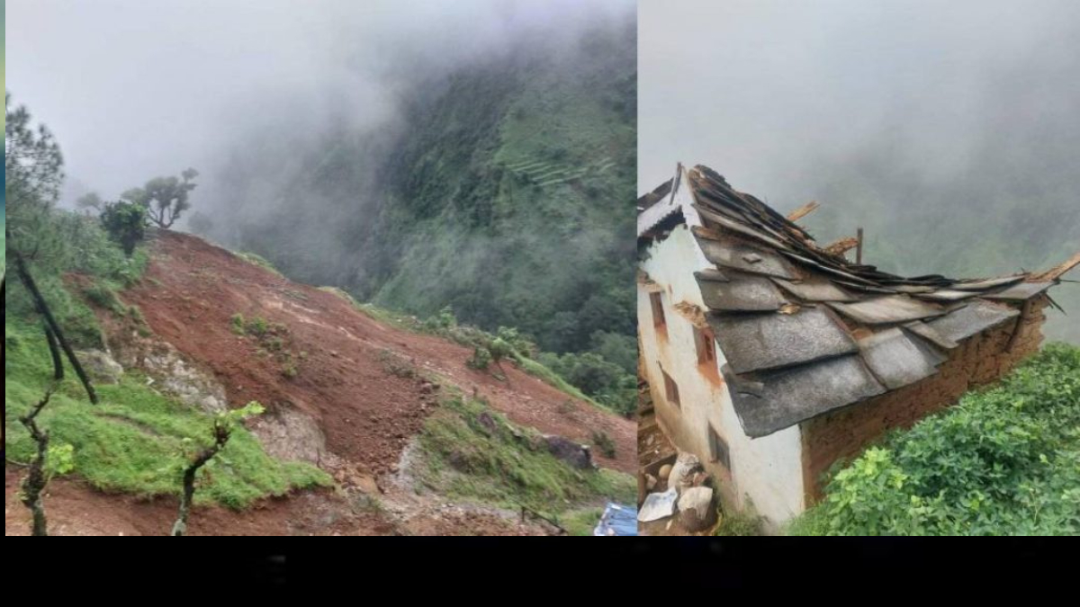 बैतडीमा पहिरोले दुई घरमा क्षति, दुई घर जोखिममा