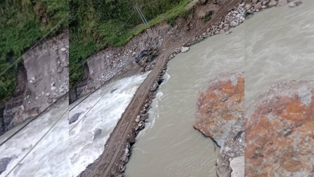 ह्युमपाइपले जोडियो तातोपानी नाका, दशैंका सामान बोकेका कन्टेनर अझै अलपत्र